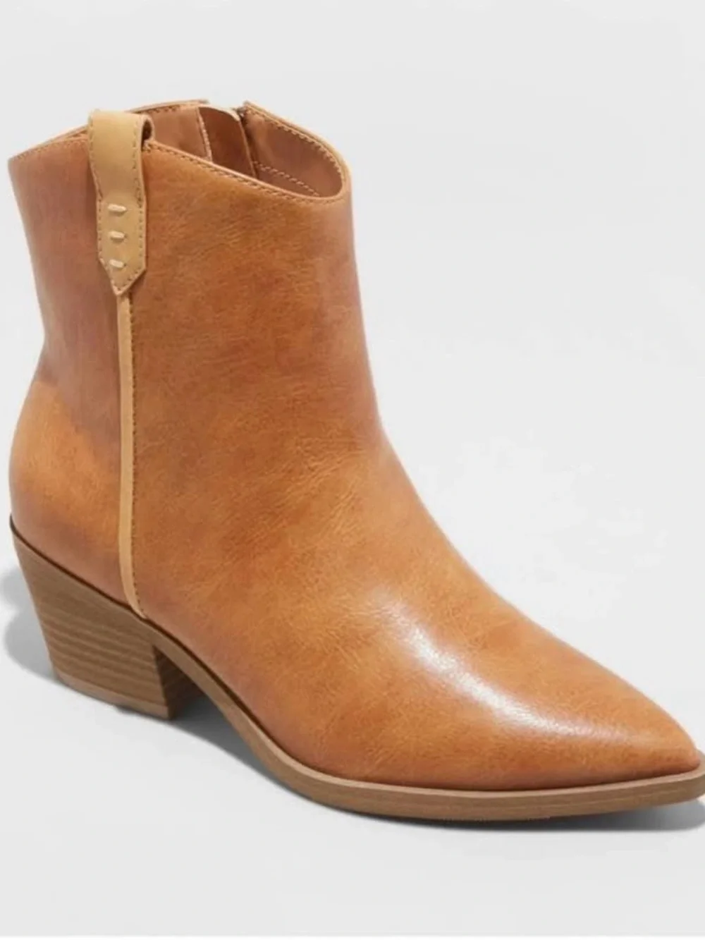 Women’s Universal Thread Brown Ankle Booties - Classic Western Pointed Toe